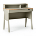 Bureau secrétaire 100 x 55 x 95 cm en panneaux de bois vert grisé avec tiroir et rangements