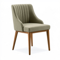 Chaise de salle à manger 60 x 61 x 88 cm tissu vert kaki pieds en bois style contemporain