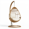 Fauteuil suspendu 120 x 100 x 200 cm en rotin marron sur pied style bohème