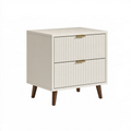 Table de chevet 50 x 40 x 55 cm en bois beige à 2 tiroirs style moderne